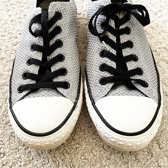 Converse Ox Sneaker Grey Amp Cloth Low Top Textile Weave Sz M 8 / W 10 Silver - Picture 9 of 13